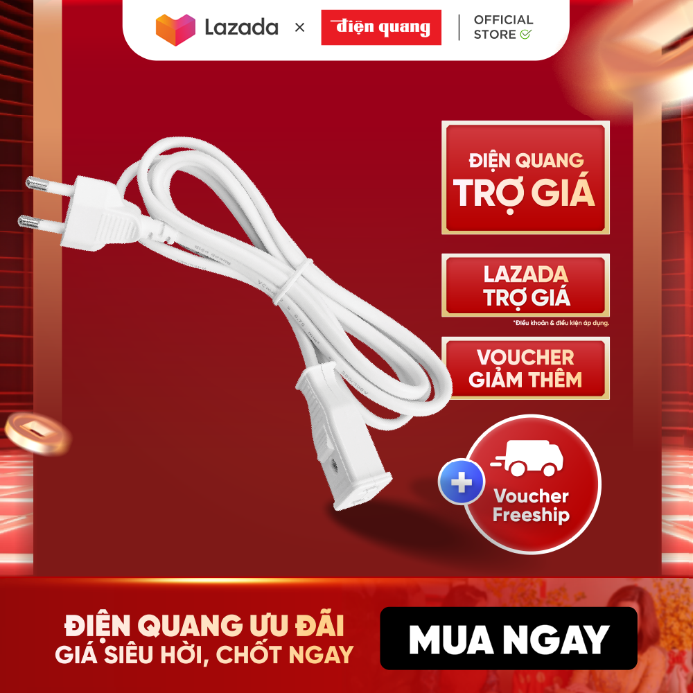 Cáp nối dài Điện Quang ĐQ EPF sử dụng nhựa ABS chịu nhiệt lỗ cắm làm bằng đồng nguyên chất