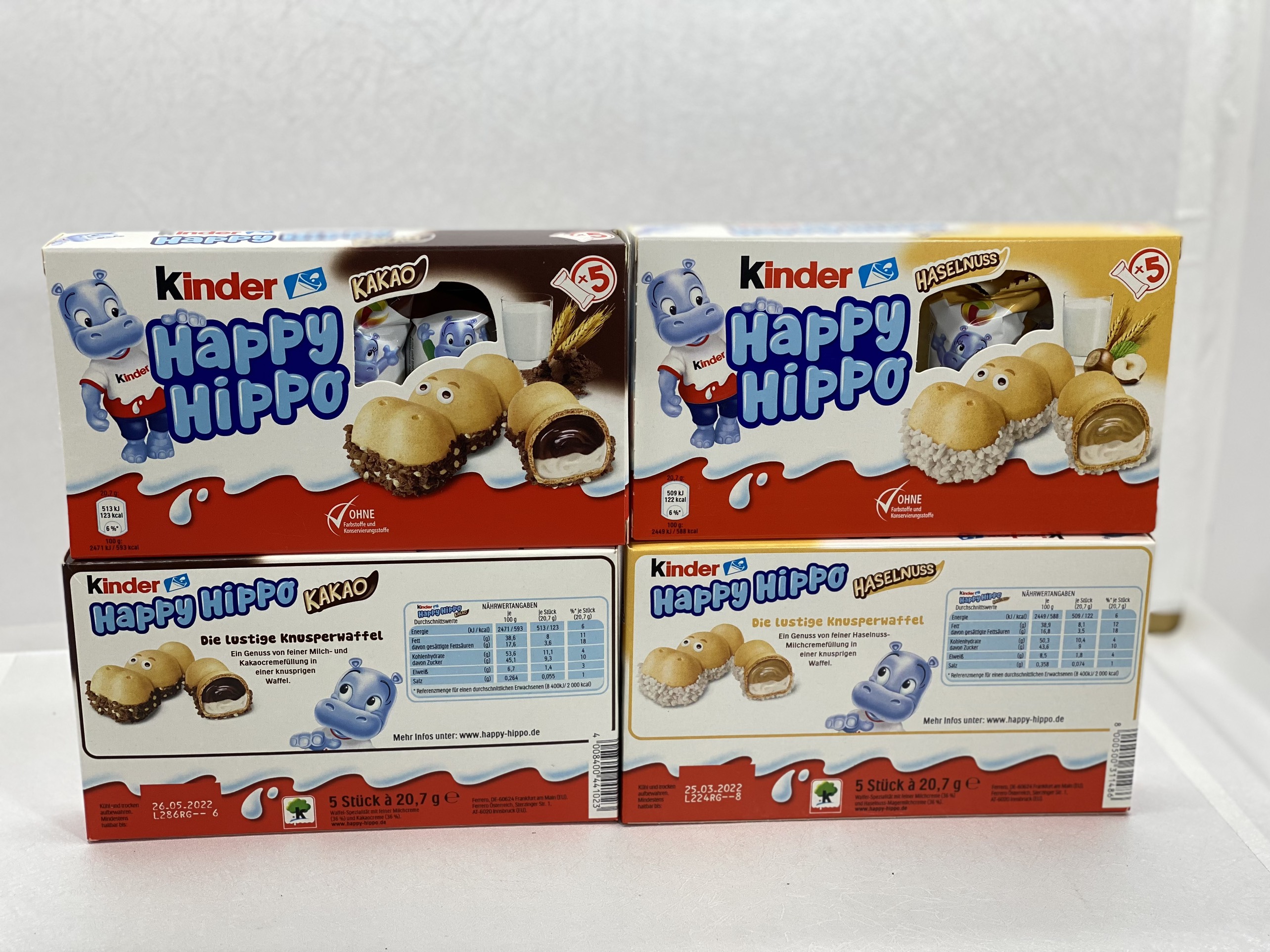 Bánh Socola Kinder Happy Hippo Hà mã các vị, hộp 5 chiếc- Đức