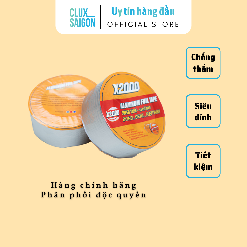 [Hàng chính hãng-Bao bì mới] Băng keo chống thấm X2000 chống thấm nước chống cháy cách nhiệt siêu bền siêu dính trên mọi bề mặt, Keo dán, Băng keo Keo dan