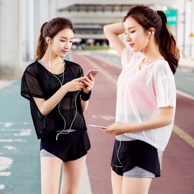 Áo lưới thể thao áo tập Sport Gym Yoga mắt lưới nhỏ