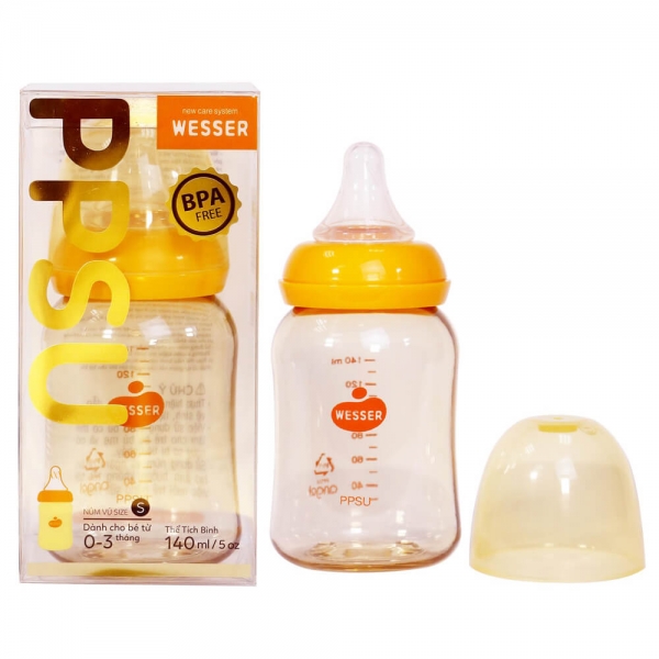 Bình sữa chống sặc Wesser nhựa PPSU