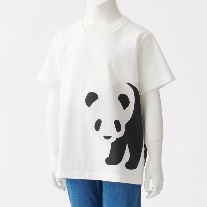 Muji áo thun in họa tiết vải jersey cotton ấn độ-trẻ em