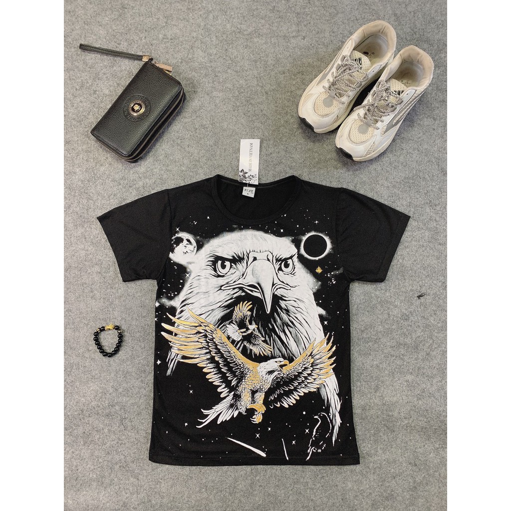 Áo Phông Nam In Hình 3D Chất Thun Mát Mịn Rẻ Thị Trường - Tặng Kèm Vòng Tay Phong Thủy