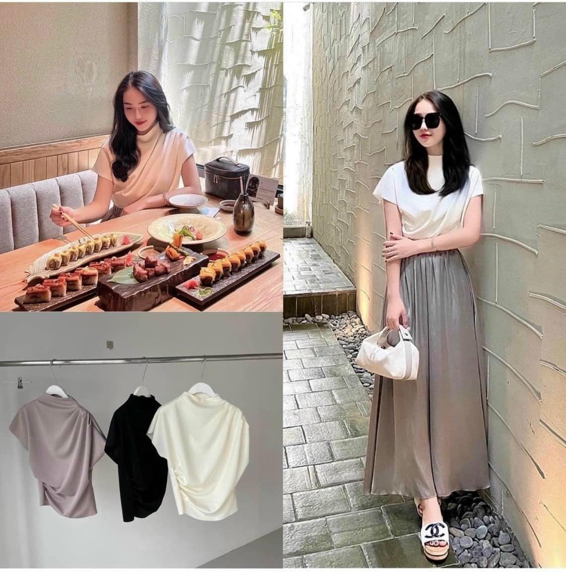 Combo áo pull lệch vai
