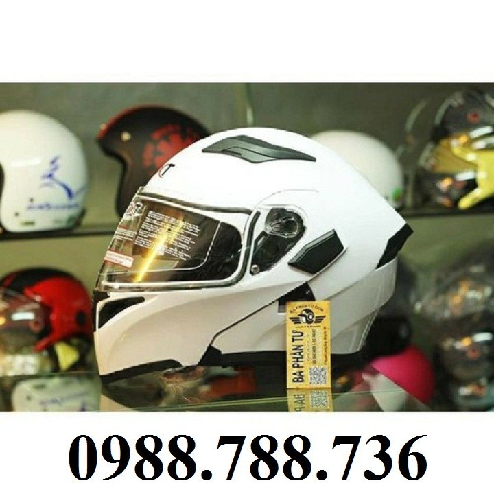 Mũ Bảo Hiểm GXT 902 lật hàm 2017 màu trắng