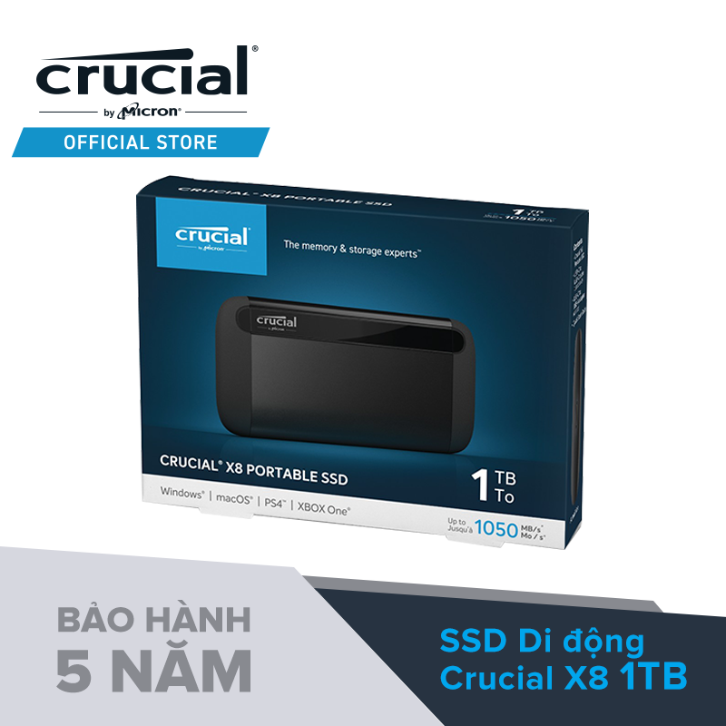 Ổ Cứng Crucial X8 1TB Portable SSD CT1000X8SSD9