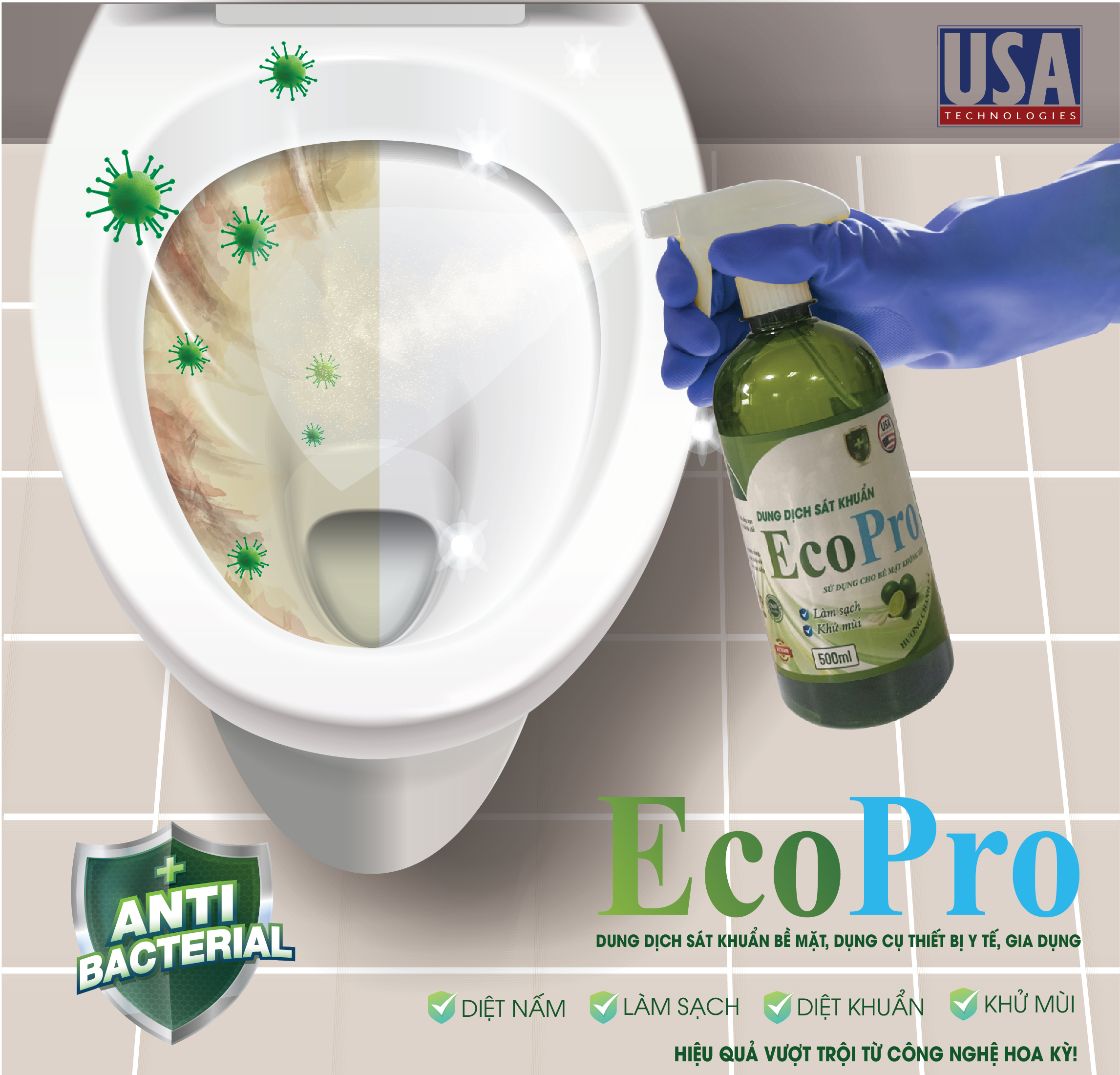 Dung dịch sát khuẩn, làm sạch đa năng ECoPro