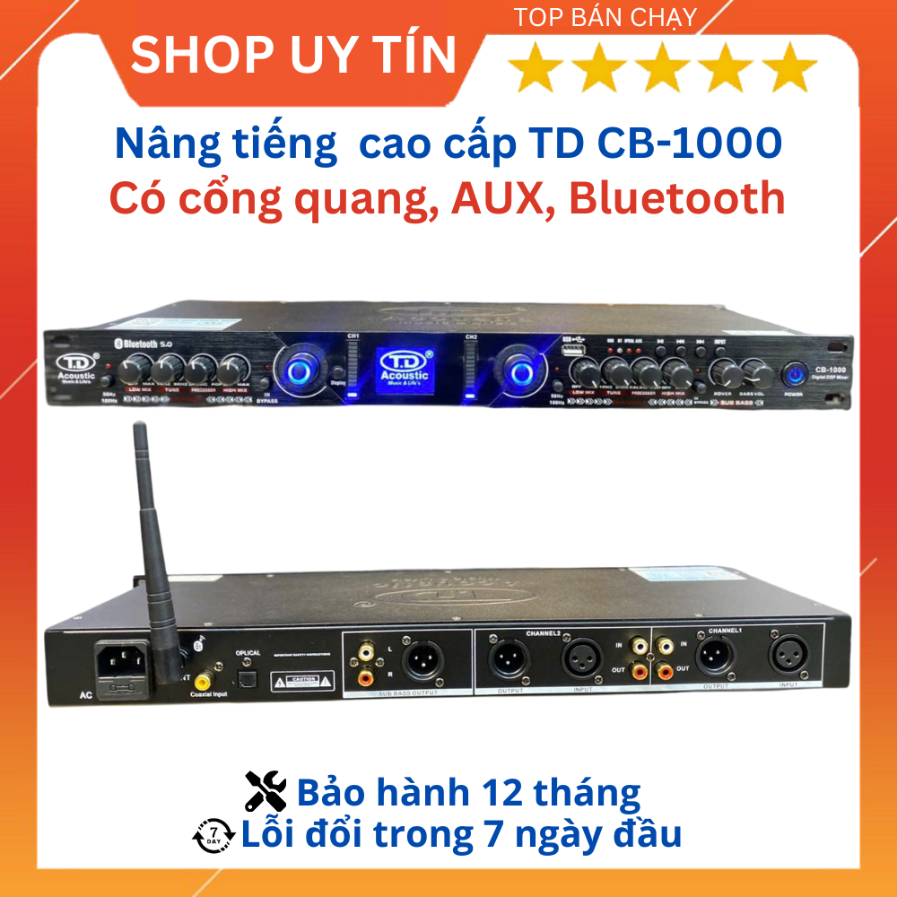 Nâng tiếng TD Acoustic CB-1000 & NEXO 668Plus. Nâng cấp chất lượng âm thanh cho dàn âm thanh gia đình cả về giọng ca,tiếng nhạc..Bảo hành 12 tháng.