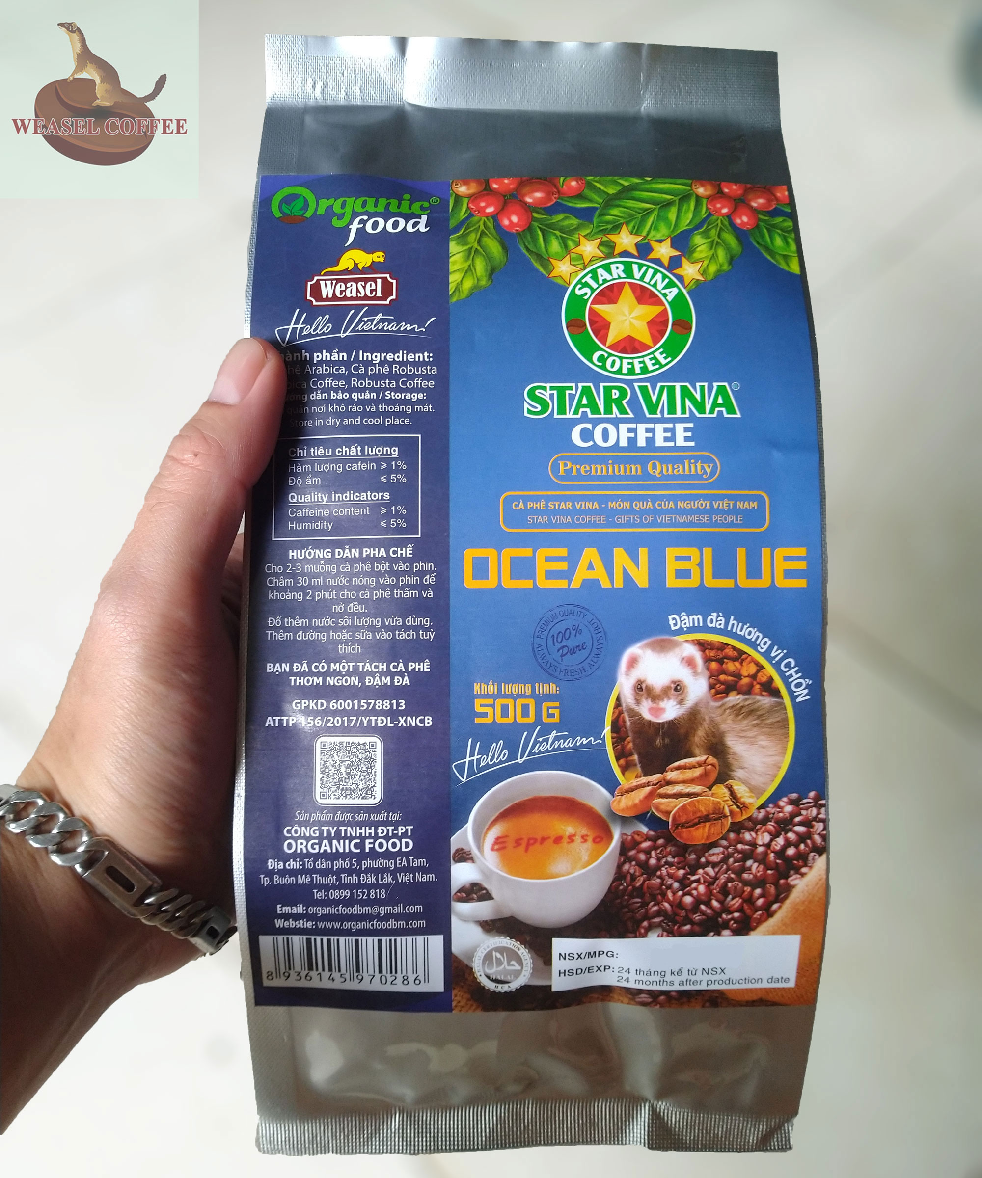 Combo 2 túi - cà phê ocean blue hương chồn