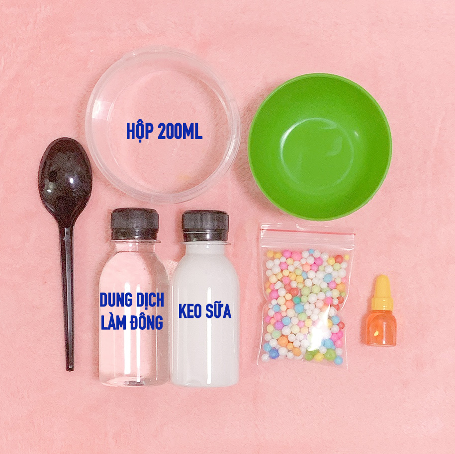 Bộ kit làm slime xốp 7 món đơn giản - nguyên liệu làm slime