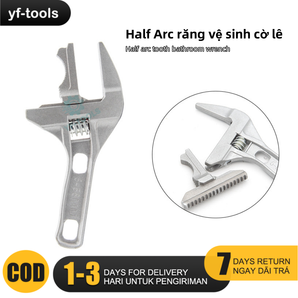 Mỏ Lết Miệng Rộng 68mm - Hợp Kim Nhôm Bền Bỉ, Cờ Lê Đa Năng, Dễ Sử Dụng Cho Vặn Ống Nước