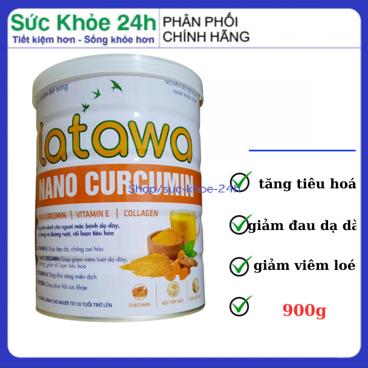Sữa bột Latawa NANO CURCUMIN giúp giảm đau dạ dày tá tràng, đường ruột