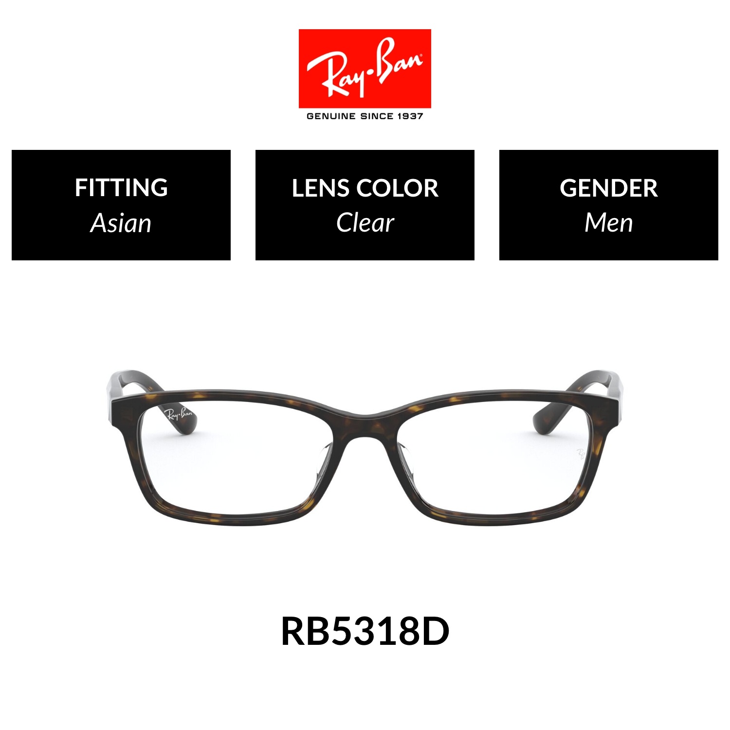 Mắt kính ray-ban - rx5318d 2012 - kính thường size 55