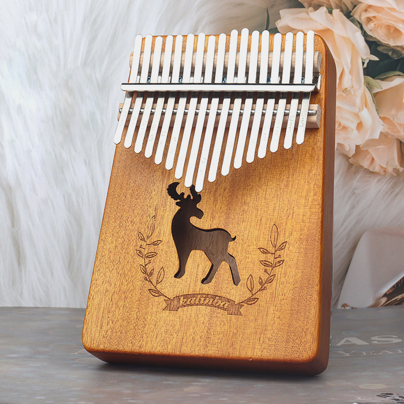 Đàn Kalimba 17 phím kiểu dáng tiện dụng - Tặng full phụ kiện - Hình con hươu