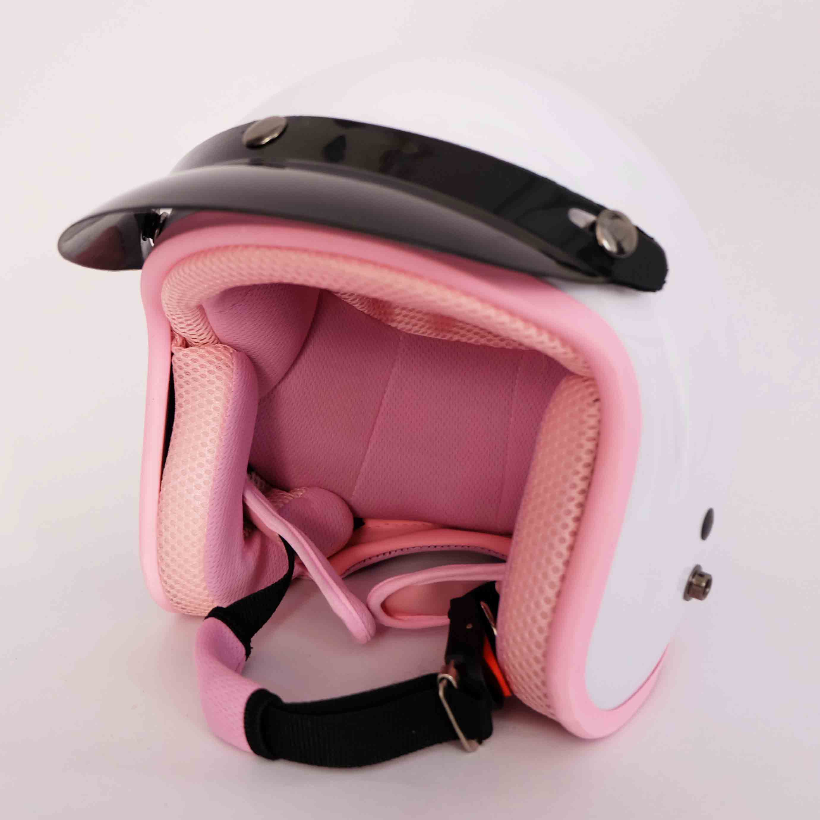 Mũ Bảo Hiểm 3/4 Cao Cấp Lót Màu (HỒNG) Hàng Cty-Cam Kết Hàng Như Hình