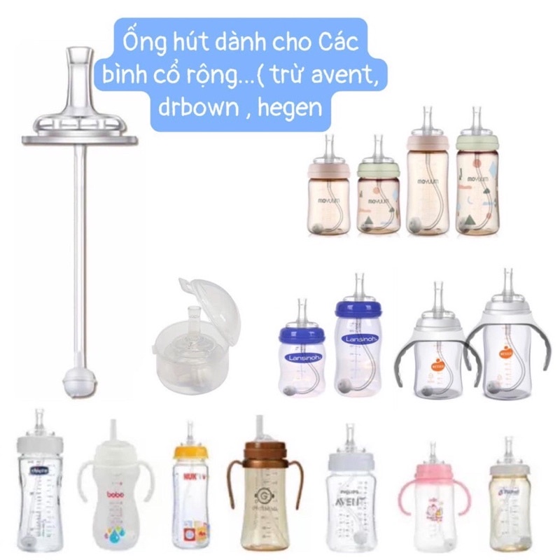 ỐNG HÚT QUẢ TẠ CHO BÌNH CỔ RỘNG KÈM HỘP ĐỰNG( Moyuum, Pigeon, Lanshions, Bebepick,...)