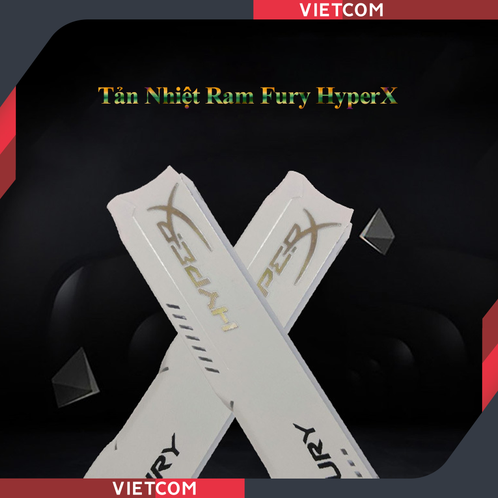 Tản Nhiệt Ram Fury HyperX - Chất liệu nhôm, khắc Logo chữ nổi - RAM DDR2, RAM DDR3, RAM DDR4 - màu trắng
