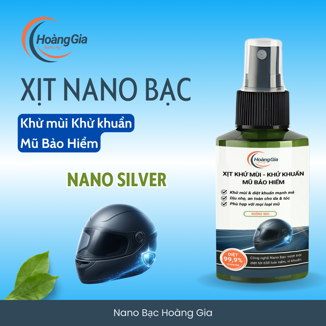 Xịt Khử Mùi Mũ Bảo Hiểm Nano Bạc Hoàng Gia - Khử Khuẩn Mũ - Bảo Vệ Da Đầu & Tóc - 100ml