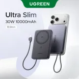 Pin dự phòng UGREEN Ultra Thin 10000mAh Qi2 15W từ tính Wireless and PD 30W Type C Wired Charging Powerbank Fast Charging for iPhone 17 pro max 16 15 14 pro max