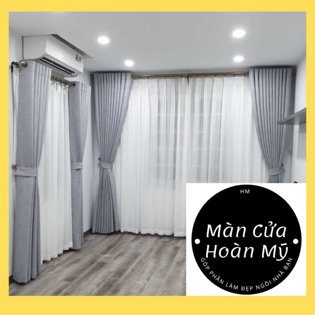 RÈM CỬA CHÍNH,RÈM CỬA SỔ MÀU XÁM NHẠT CẢN SÁNG,SANG TRỌNG ,ĐỘ BỀN CAO