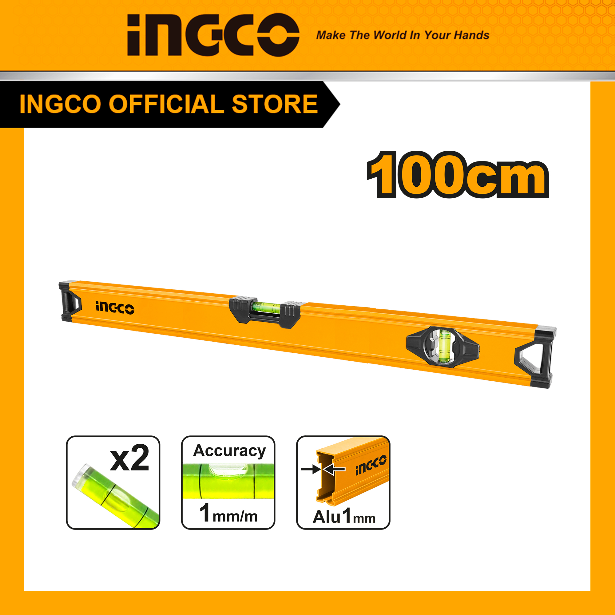 Thước thủy 100cm ingco hsl58100