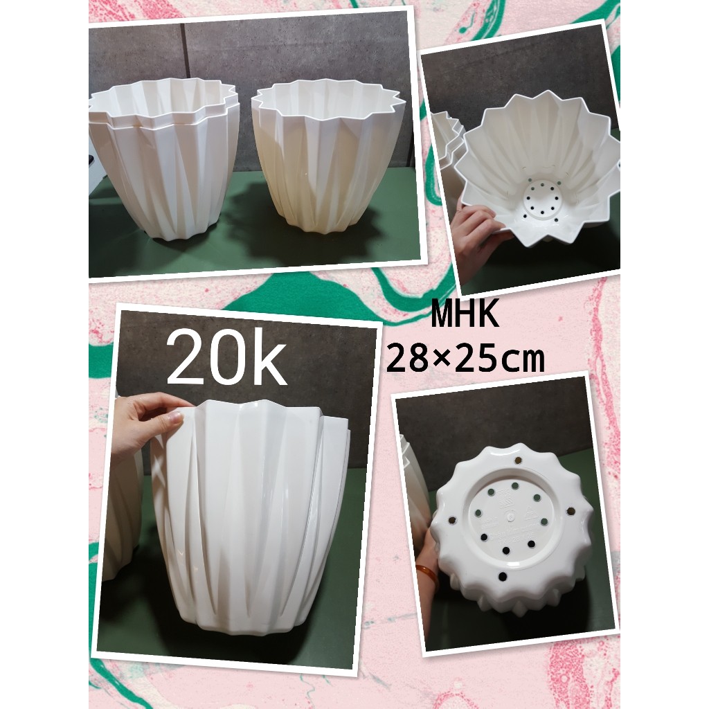 Chậu nhựa kim cương 28x25 nhựa cứng trồng hoa !