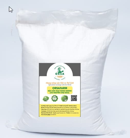 Gạo orsafarm nàng hương gạo tài nguyên chợ đào đặc sản mekong cơm ráo hạt nở xốp