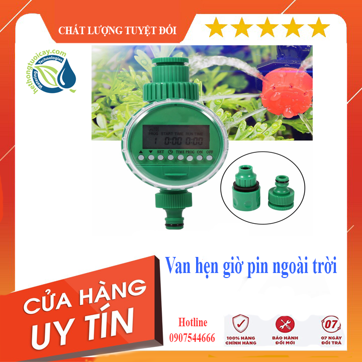 Van nước hẹn giờ tưới tự động chạy pin