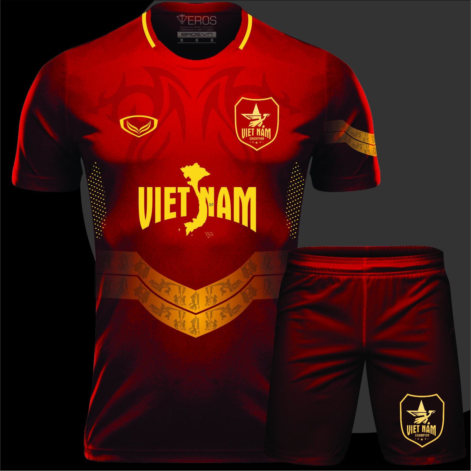 Đồ đá banh Việt nam Cham 4 thiết kế - Đồ bóng đá mới nhất