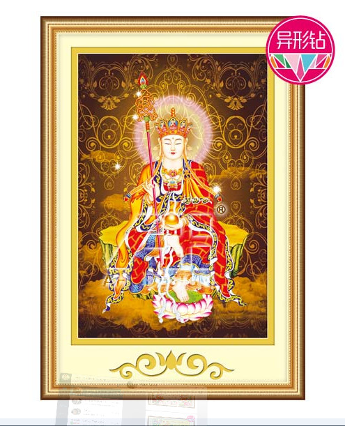 Tranh đính đá phật địa tạng vương bồ tát 3d |60x90cm| - chưa đính