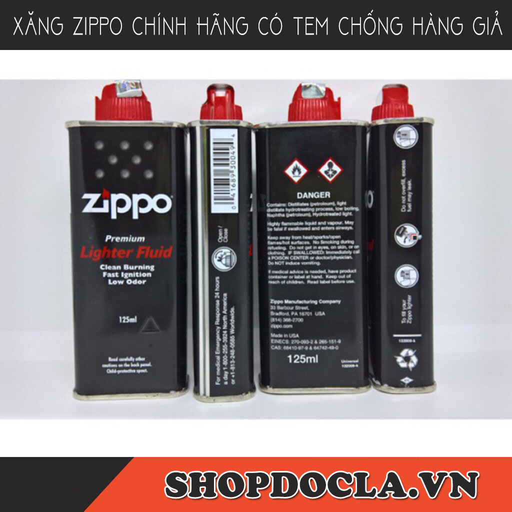 Xăng Zippo Mỹ - Hàng Chính Hãng Phân Phối Made In USA có tem 7 mầu chống giả nhạy cháy an toàn không khói độc ( Không Gas )
