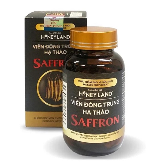 Thực phẩm Bảo vệ sức khỏe Viên Đông Trùng Hạ Thảo Saffron 1 hộp x 60 Viên