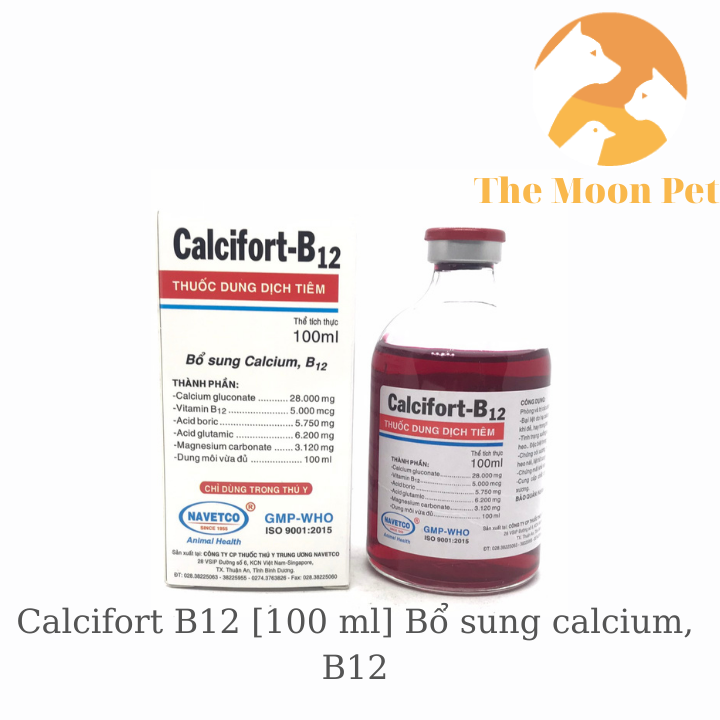Calcifort B12 TW [100 ml] Bổ sung calcium, B12 cho gà đá, chó mèo, heo,....