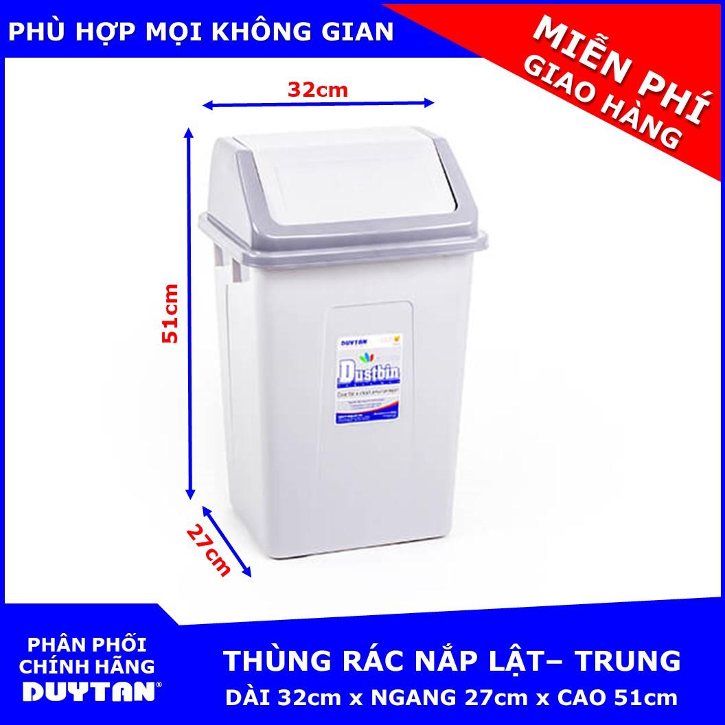 Thùng rác Nắp Lật cao cấp Duy Tân Trung - Giao màu mẫu nhiên