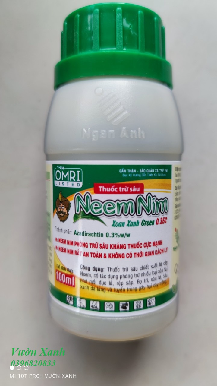 (SINH HỌC) Dầu Neem Nim /GCmite hữu cơ bảo vệ cây trồng (chai 100ml) NK từ Ấn Độ, an toàn cho người sử dụng