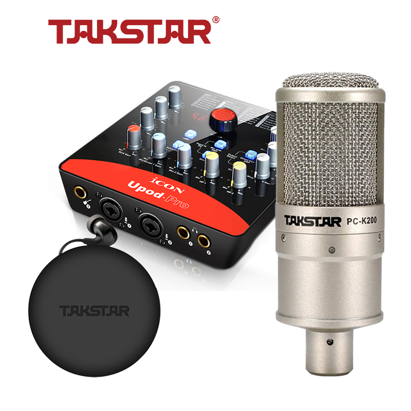 Bộ Mic Livestream Chính Hãng Sound Card Icon Upod Pro, Mic Takstar PC-K200, Tai Nghe TS-2260 &  Đầy Đủ Phụ Kiện Bảo Hành 1 Năm