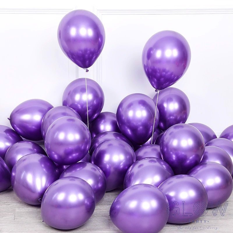 Set 5 bong bóng chrome màu tím - Purple chrome balloon bbcs10