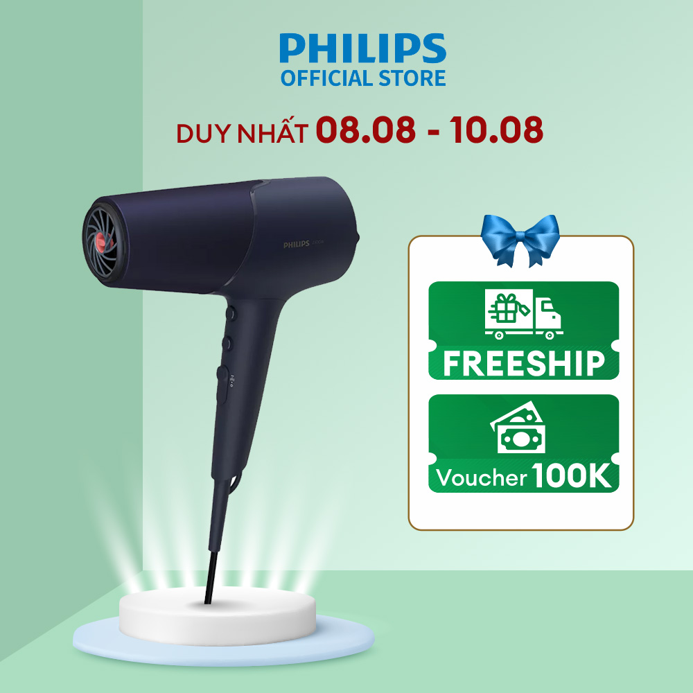 Máy sấy tóc philips bhd510/00-q2 - 80 triệu ion chăm sóc tóc - bảo hành chính hãng 2 năm