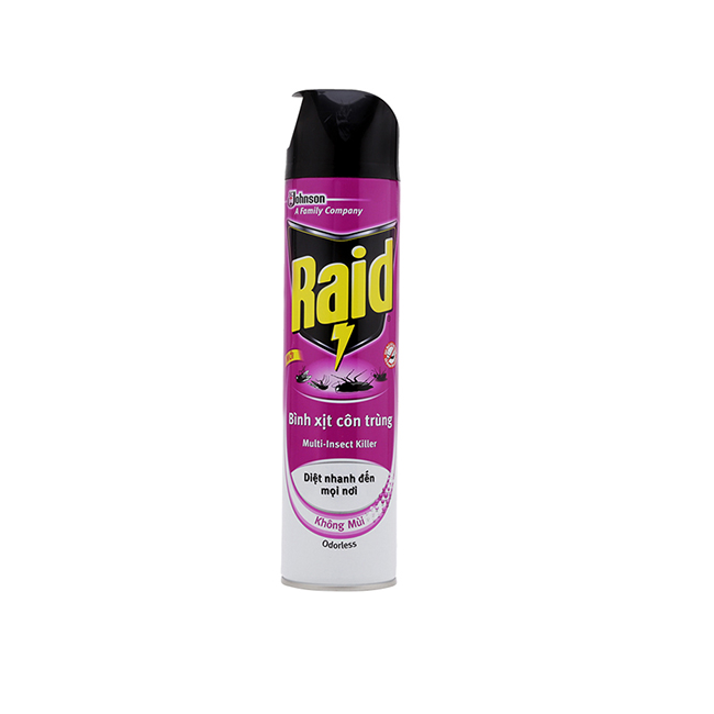 Bình xịt côn trùng Raid cực mạnh không mùi/ hương Chanh/ hương Lavender