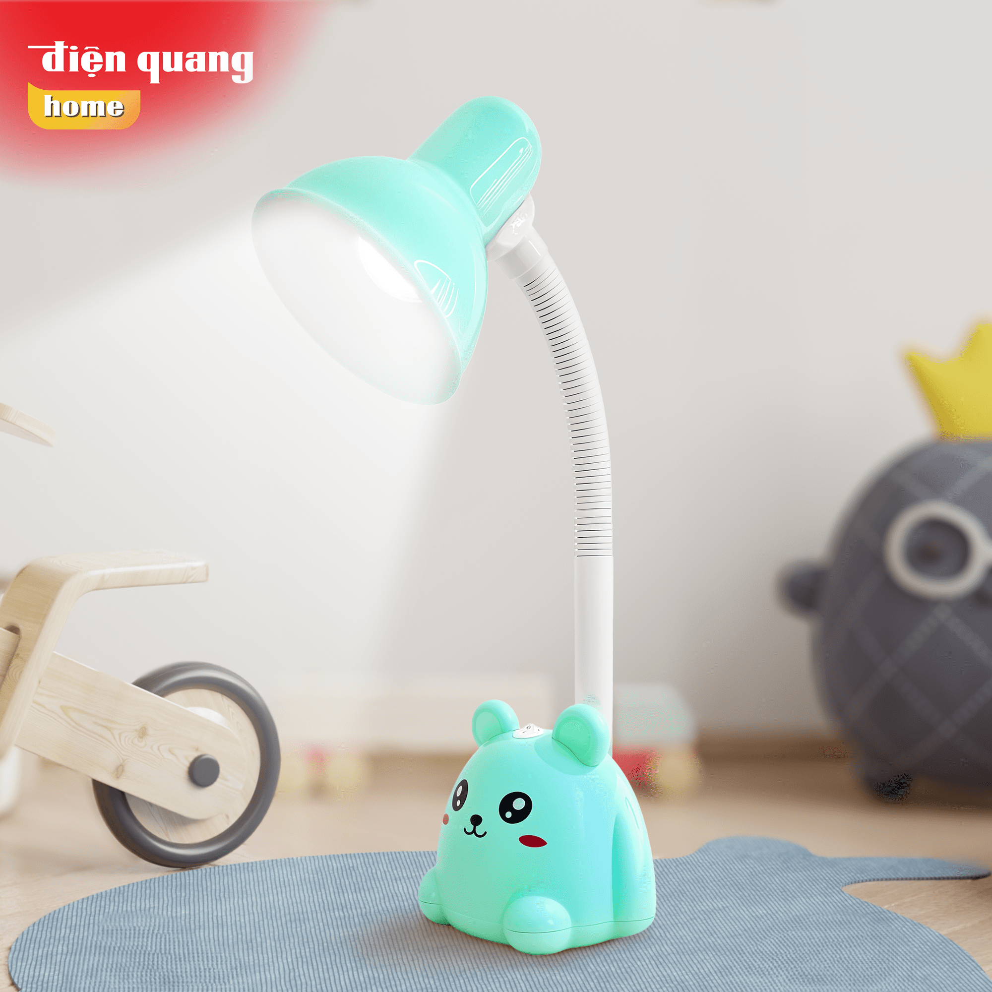 Đèn Bàn Bảo Vệ Thị Lực ĐQ DKL20 Điện Quang (Hình Con Gấu, Hộp Cắm Bút, Bóng Đèn Led 5W, cắm điện trực tiếp)