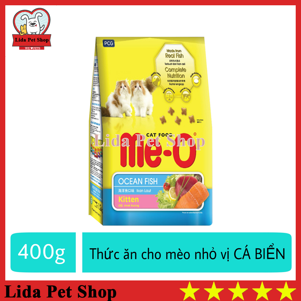 HN- Thức ăn hạt khô dành cho mèo con hương vị cá biển - Me-o Ocean Fish Túi 400g - Lida Pet Shop