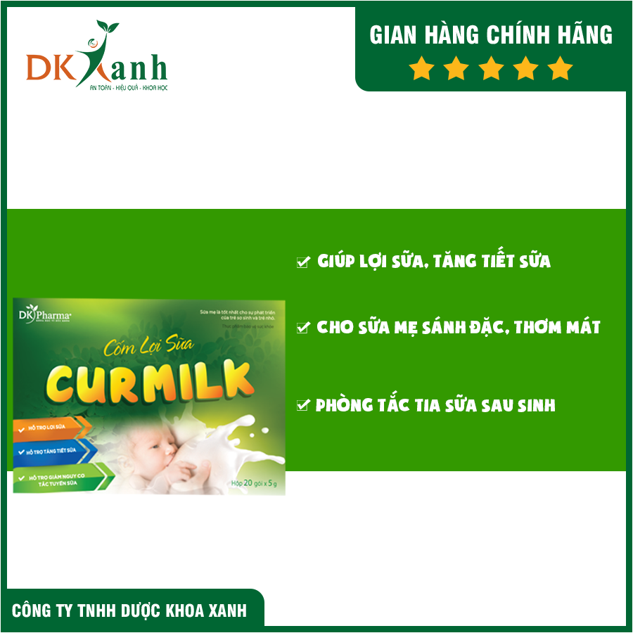 Combo 10 Hộp Cốm Lợi Sữa Curmilk - DK Pharma tặng 1 Máy hâm sữa 3 chức năng:5100