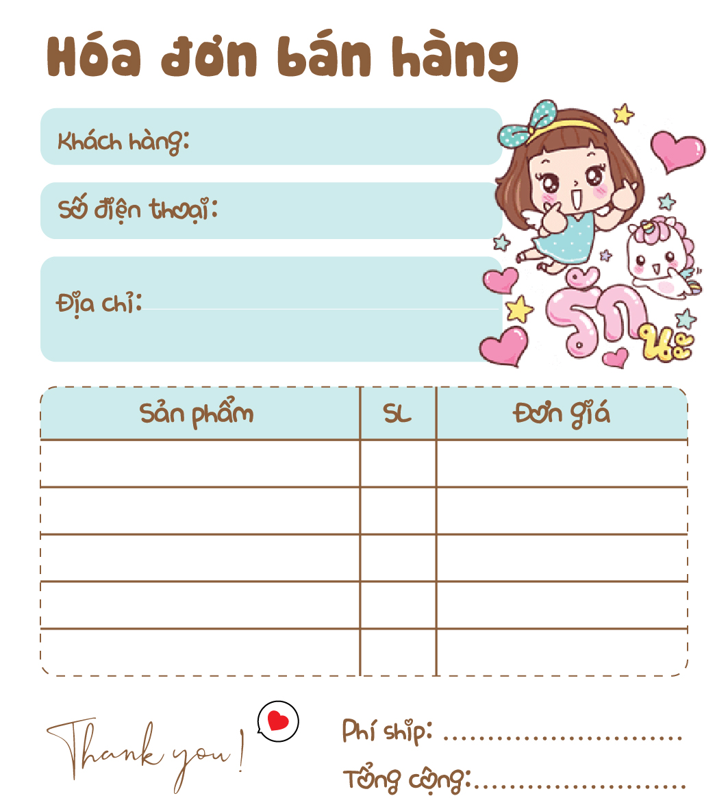 Hóa đơn bán hàng mini 1 liên miedie
