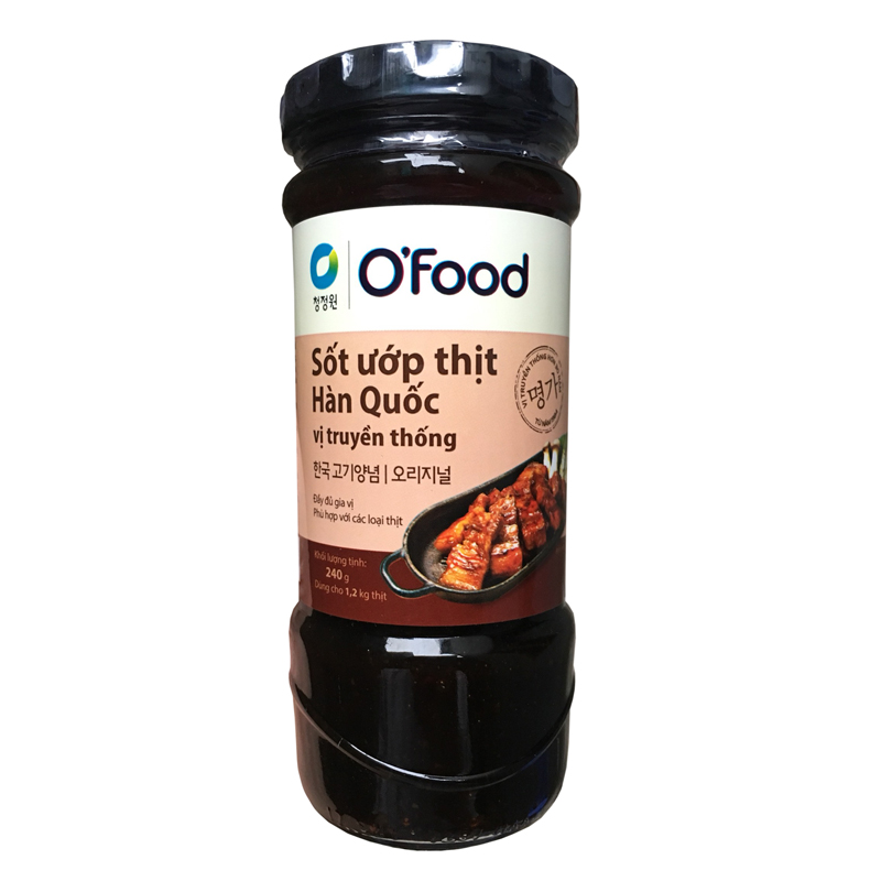 Sốt ướp thịt nướng Hàn Quốc O'food - Sốt BBQ OFood vị cay và vị truyền thống lọ 240gram dùng cho 1,2kg thịt