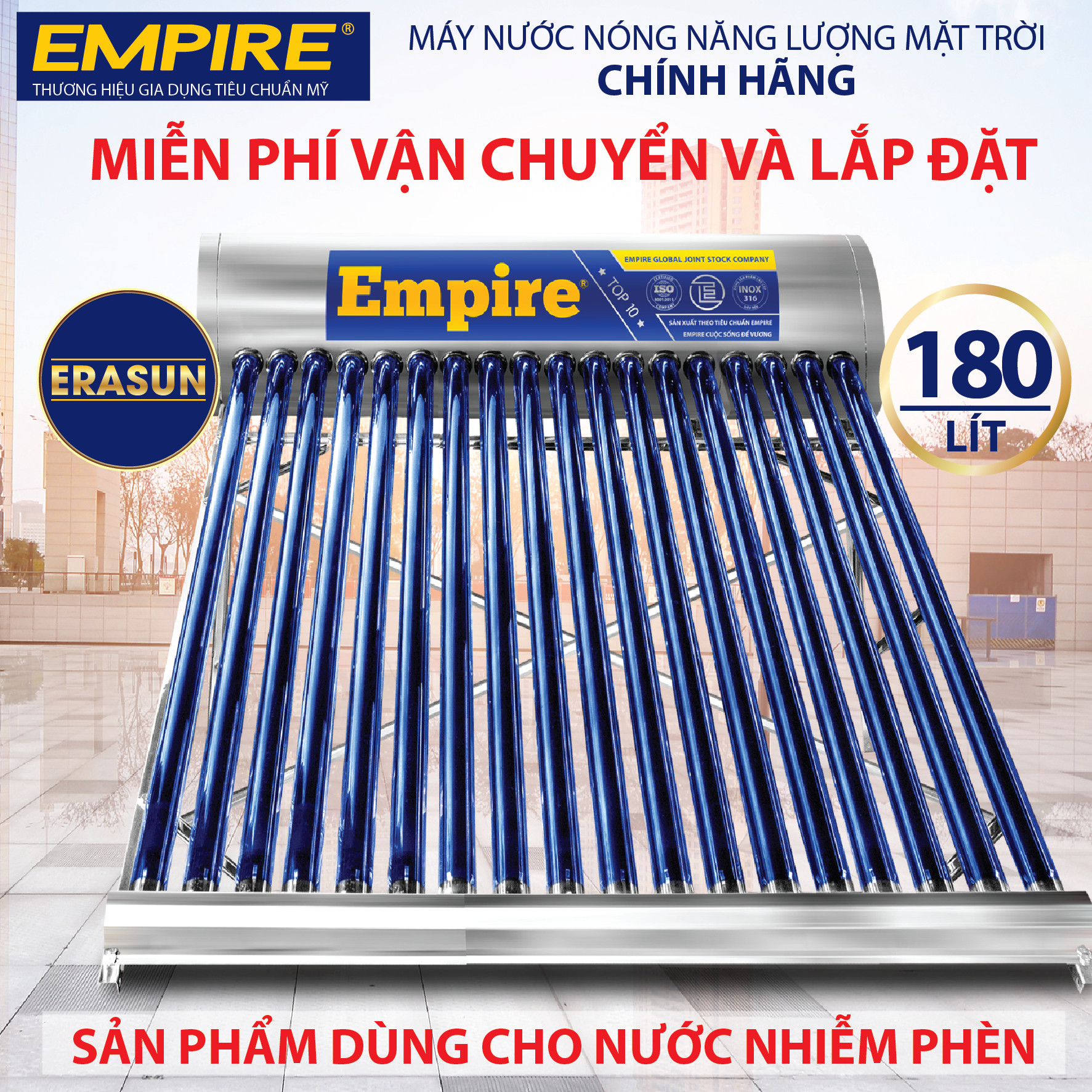 Máy Nước Nóng Năng Lượng Mặt Trời Empire Era Sun 180 lít