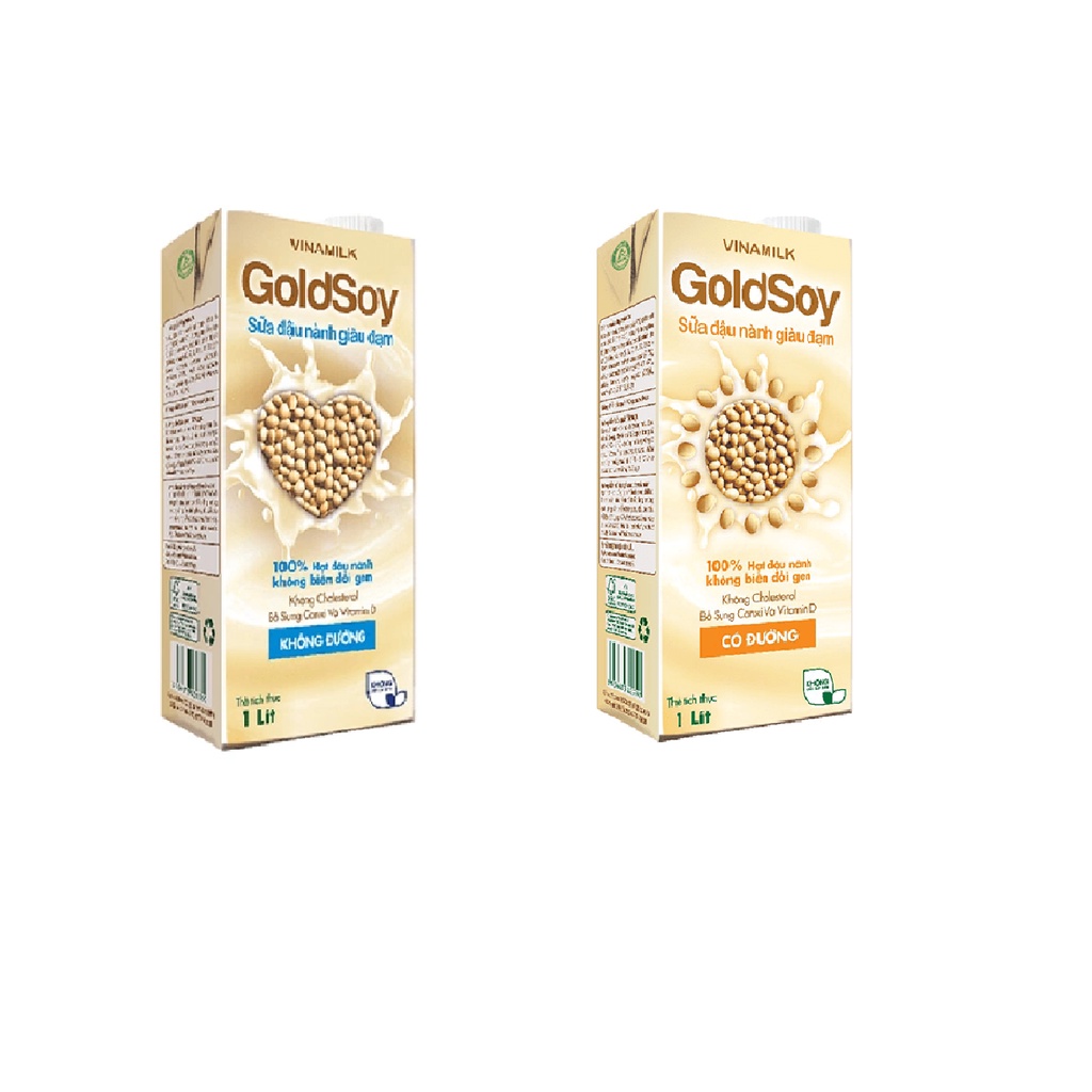 Sữa đậu nành Vinamilk Goldsoy không đường / có đường 1 lít