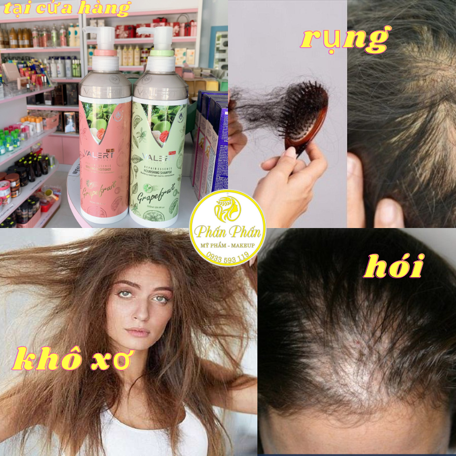 Dầu gội xả bưởi grapefruit valert chống rụng tóc - kích thích mọc tóc phục hồi tóc 850ml * 2 | Bộ Dầu gội xả bưởi Valert