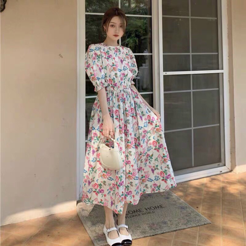 Đầm Voan Hoa Vintage Tay Phồng Xinh Xắn Style Ulzzang Hàn Quốc HOT TREND TTSA1399