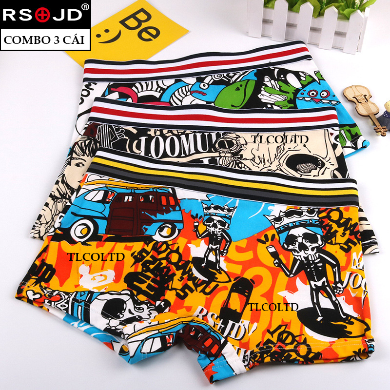 Quần lót nữ boxer combo 3 quần cotton co giãn thoáng mát