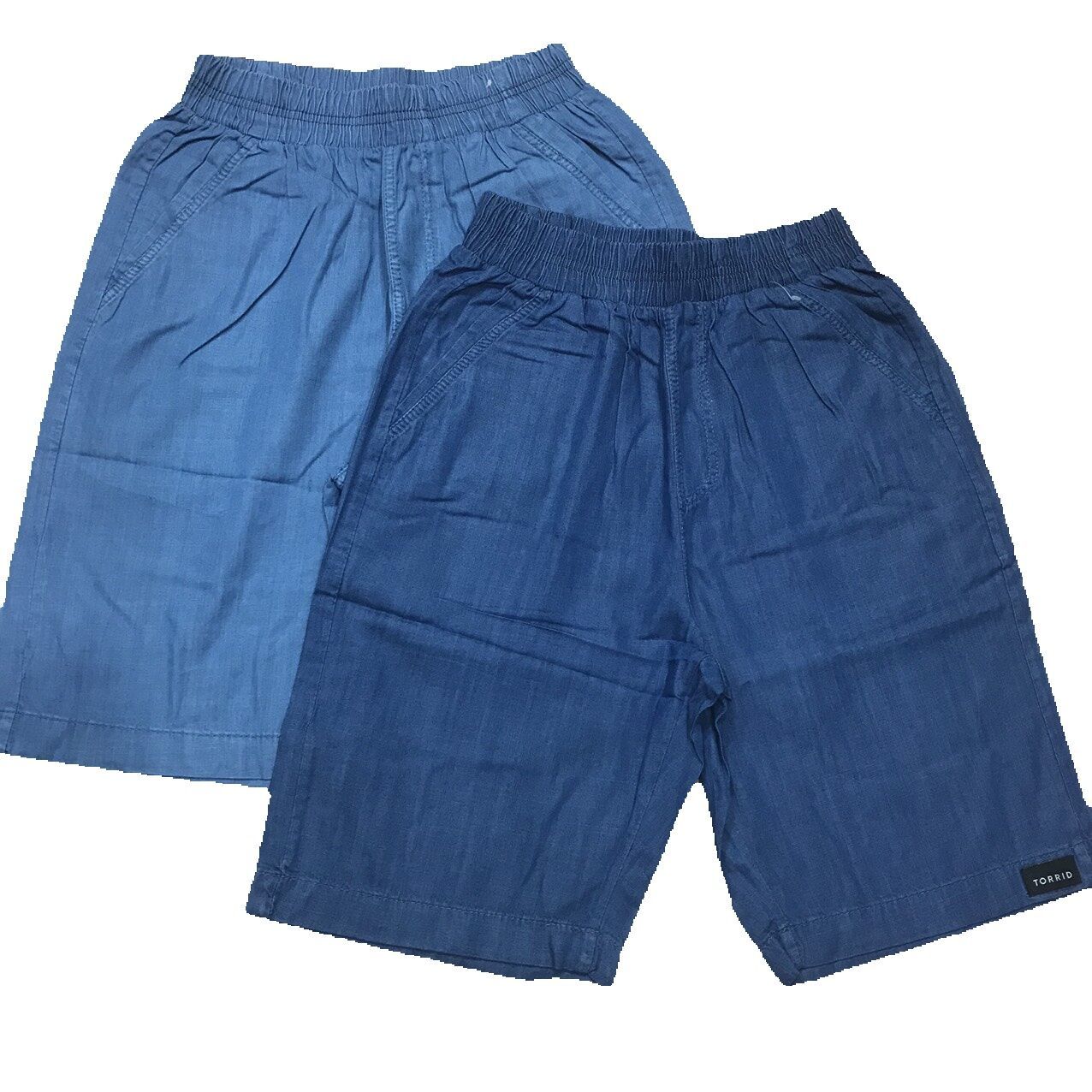 Quần ngố jean nữ lưng chun chất jean giấy mềm mát - quần đùi bò giấy bigsize 43kg-55kg